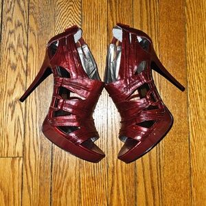 Carlos Santana 'Regent' burgundy zip up platforms